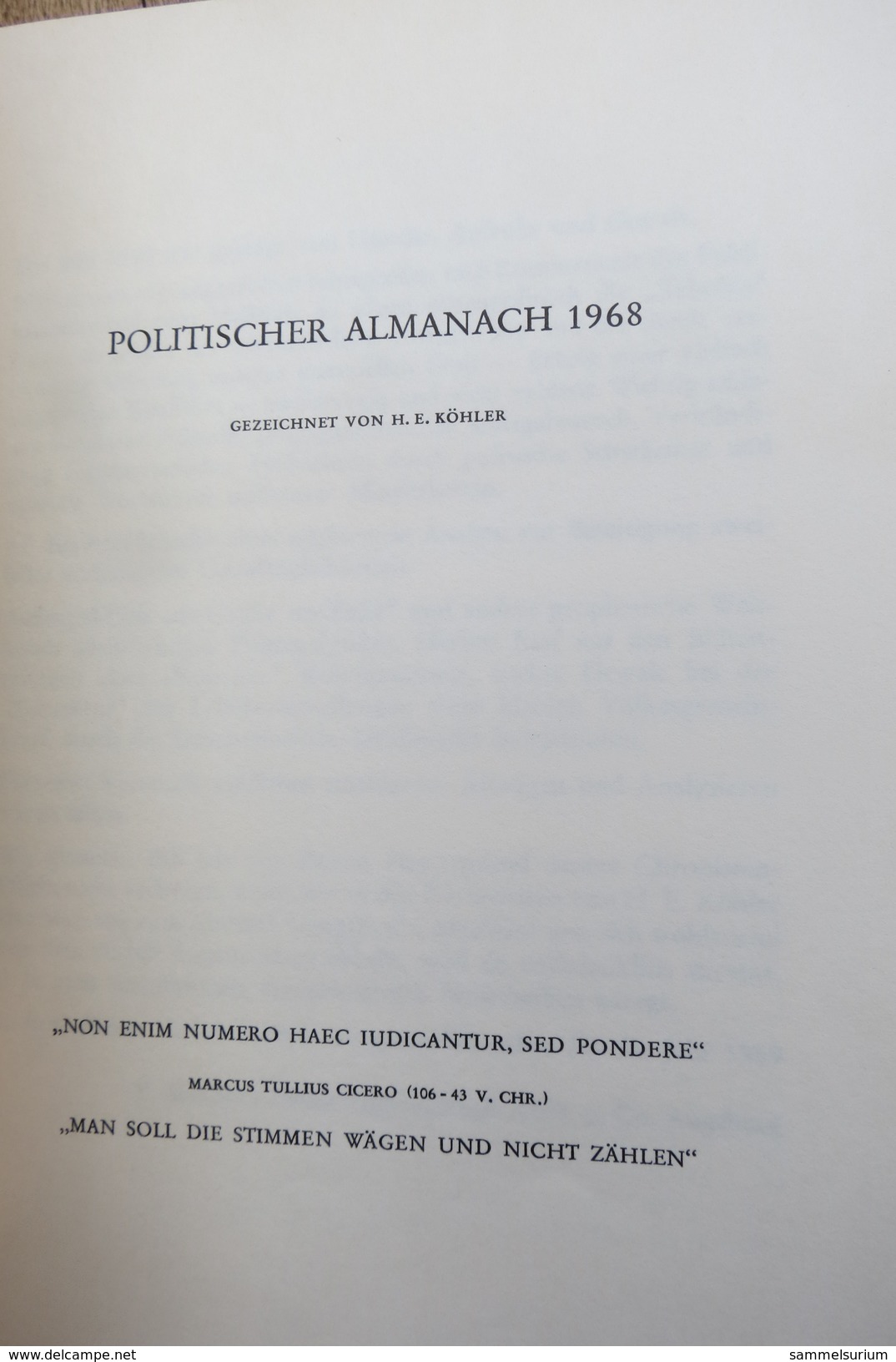 "Politischer Almanach 1968" Von H. E. Köhler - Contemporary Politics