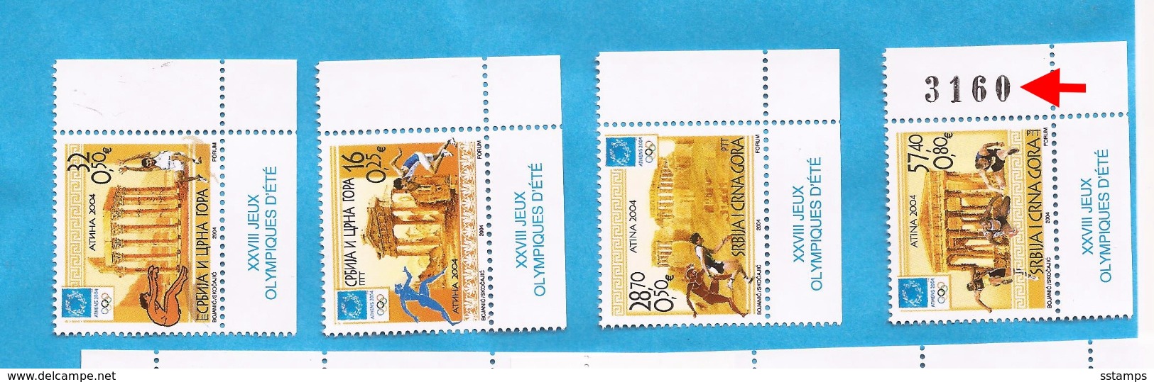 2004 3208-11 OLIMPIADE ATHENA SPORT   JUGOSLAVIJA JUGOSLAWIEN SRBIJA SERBIEN MONTENEGRO CRNA GORA  MNH - Sommer 2004: Athen