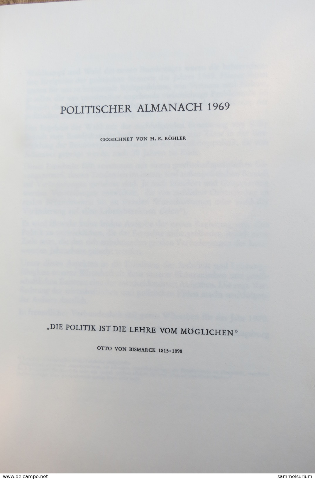 "Politischer Almanach 1969" Von H. E. Köhler - Contemporary Politics