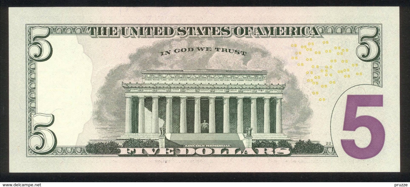 USA 2009, Federal Reserve Note, 5 $, Five Dollars, B = New York, JB40656538A, UNC - Federal Reserve (1928-...)