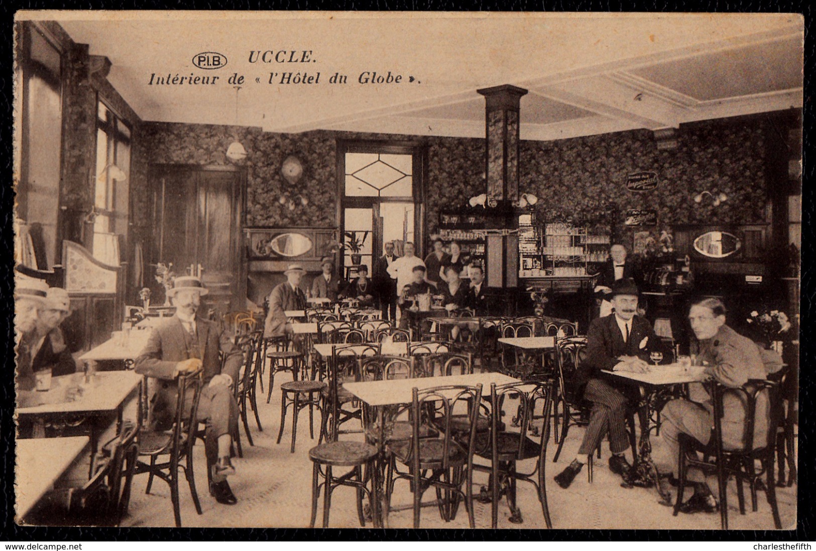 UKKEL - UCCLE ** INTERIEUR DE L' HOTEL DU GLOBE ** - RARE !! Carte De L'hôtel - Uccle - Ukkel