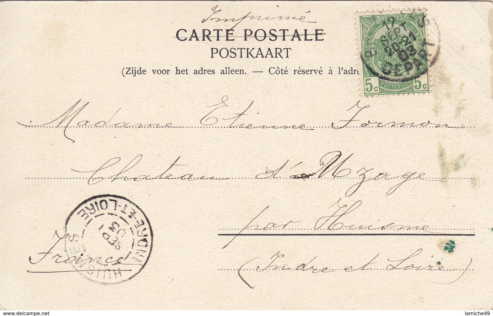 BRUXELLES - EGLISE STE CATHERINE CIRCULE TIMBRE 1903 - Mercati