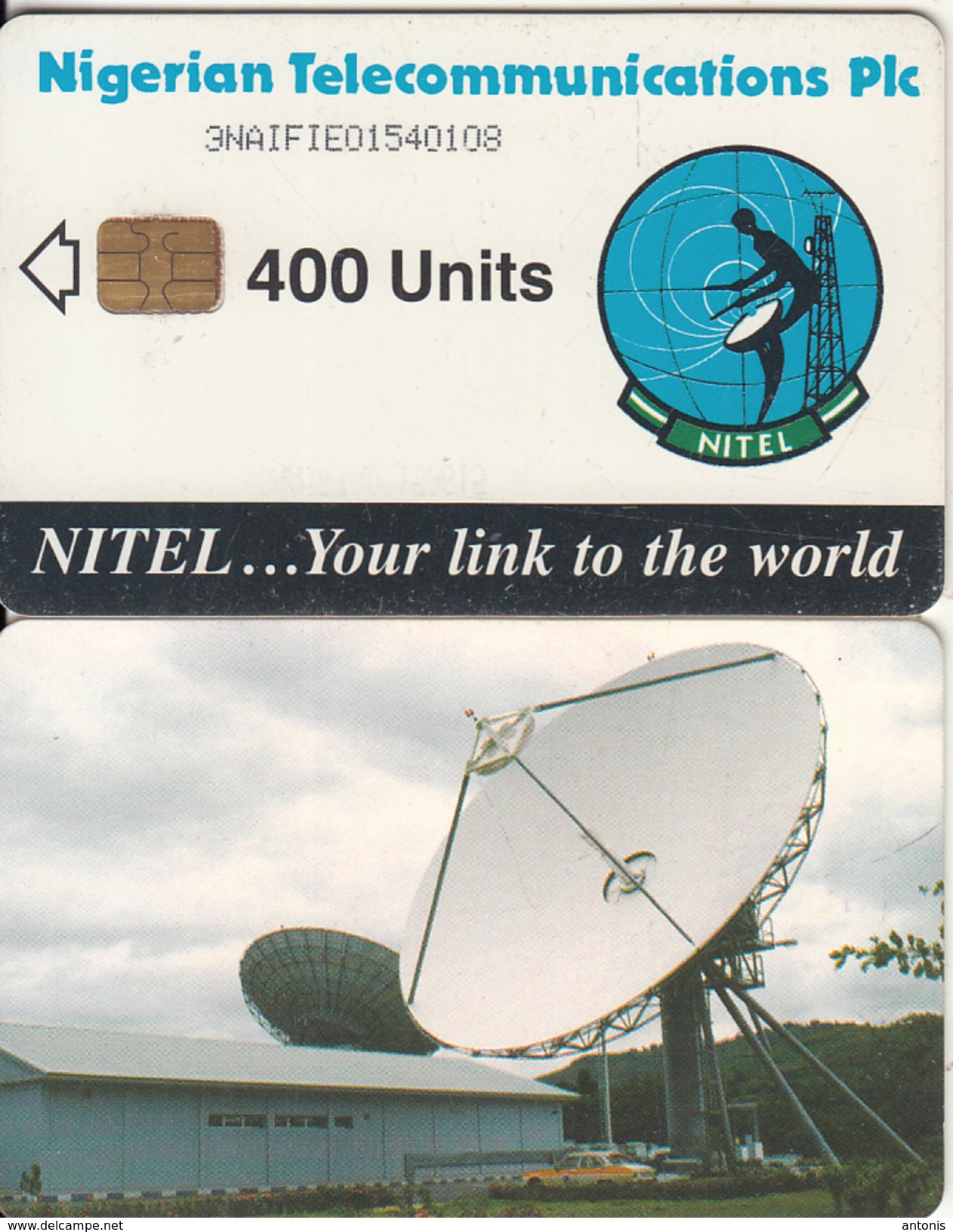 NIGERIA - Earth Station, Nigerian Telecom Plc First Issue 400 Units(3NAIFIE), Chip Sie 35, Used - Nigeria