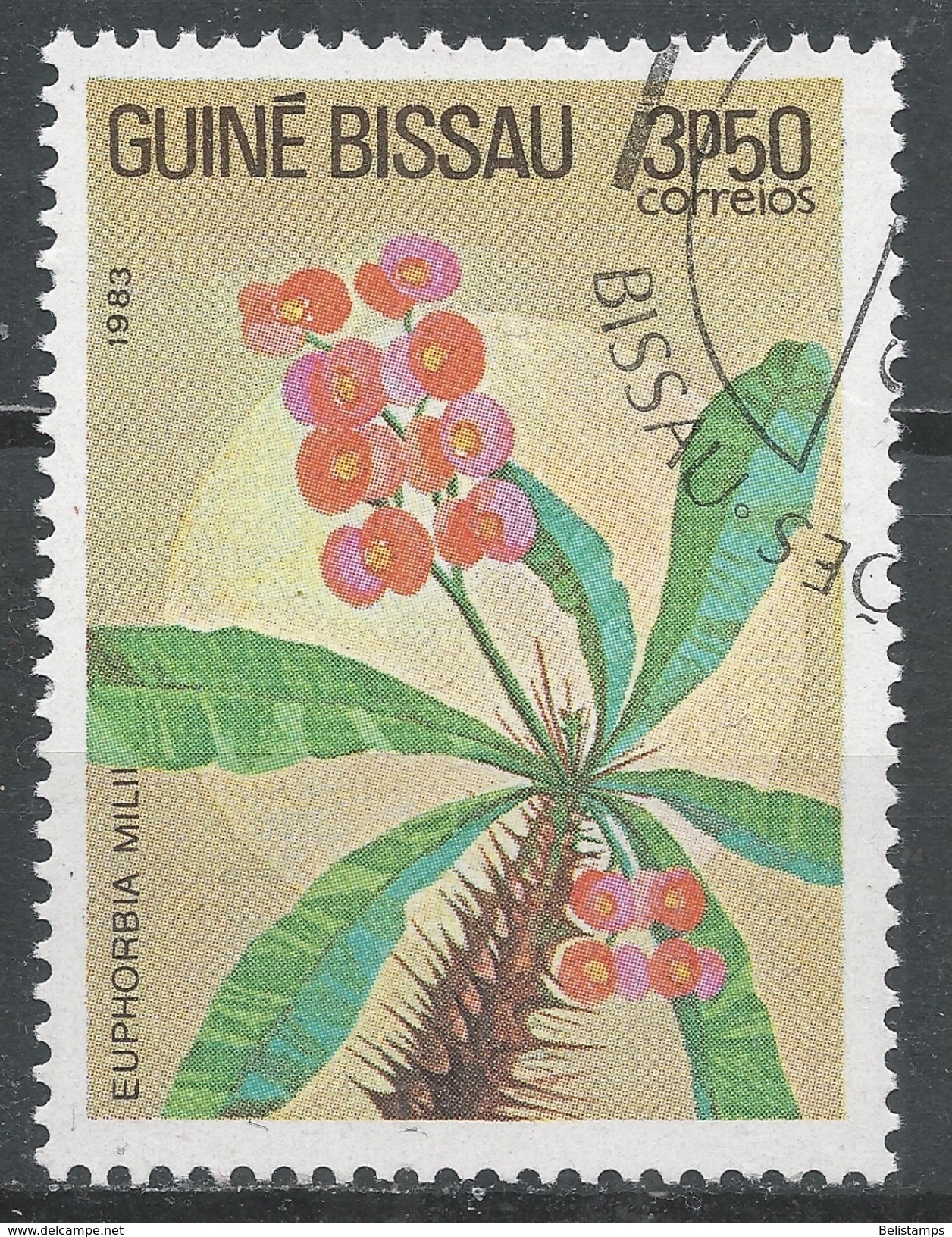 Guinea-Bissau 1983. Scott #519 (U) Flowers, Euphorbia Milii - Guinée-Bissau