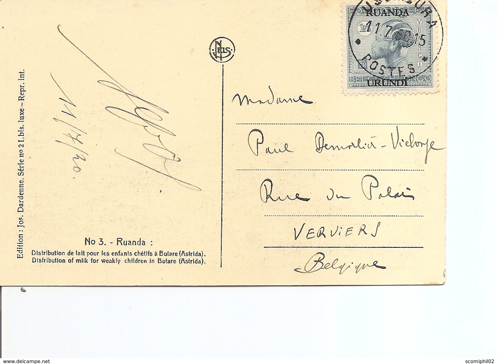 RuandaUrundi ( CP De 1930 De Usumbura Vers La Belgique à Voir) - Lettres & Documents