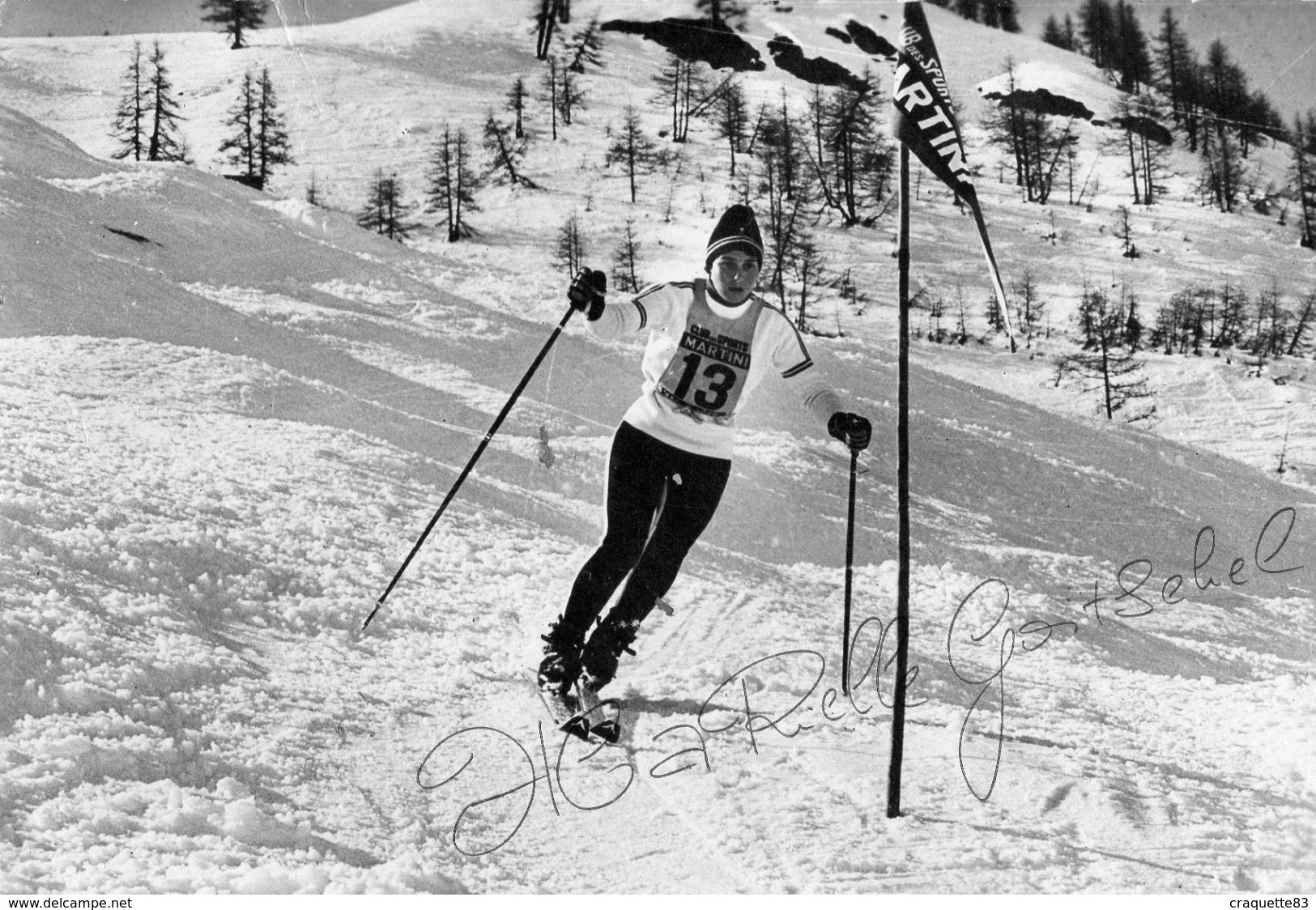 MARIELLE GOITSCHELL   A VAL D'ISERE  -DEDICACE   CPSM 1972 - Sporters