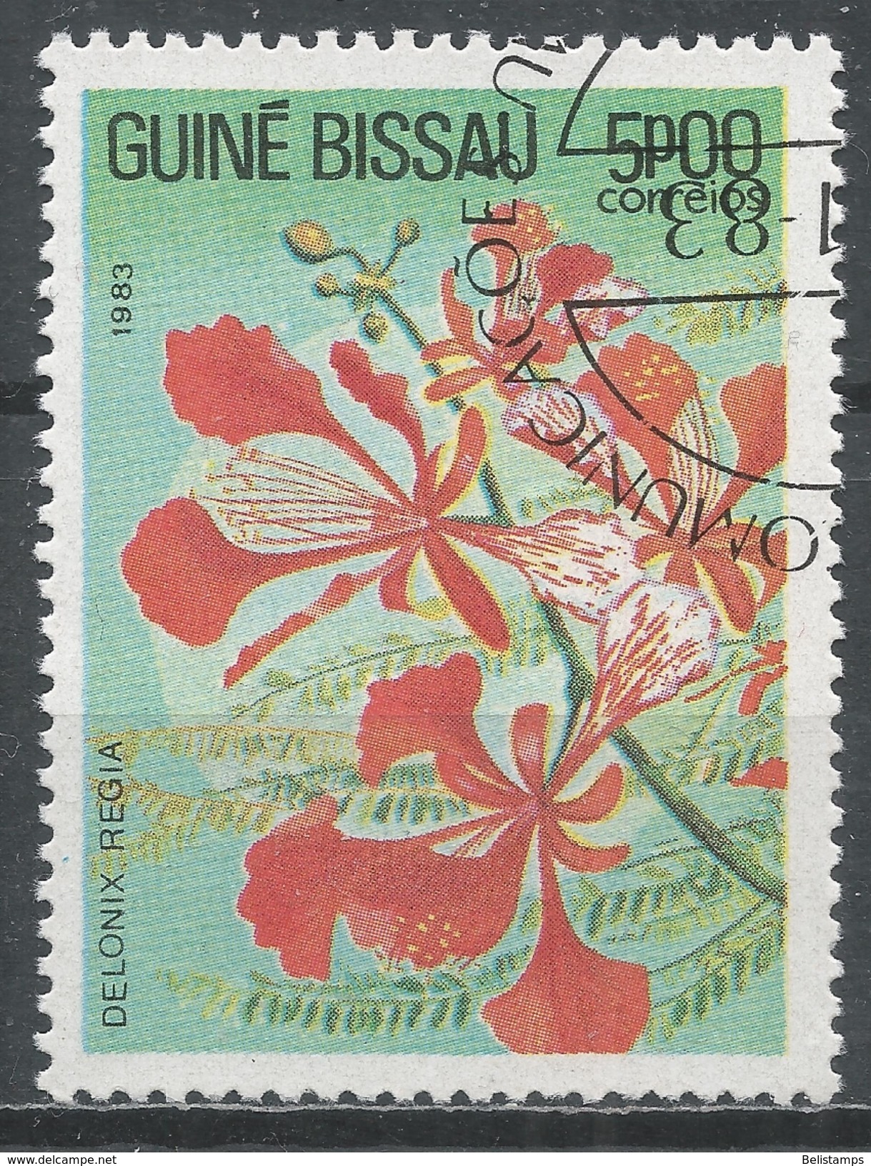 Guinea-Bissau 1983. Scott #520 (U) Flowers Delonix Regia, Fleurs * - Guinée-Bissau