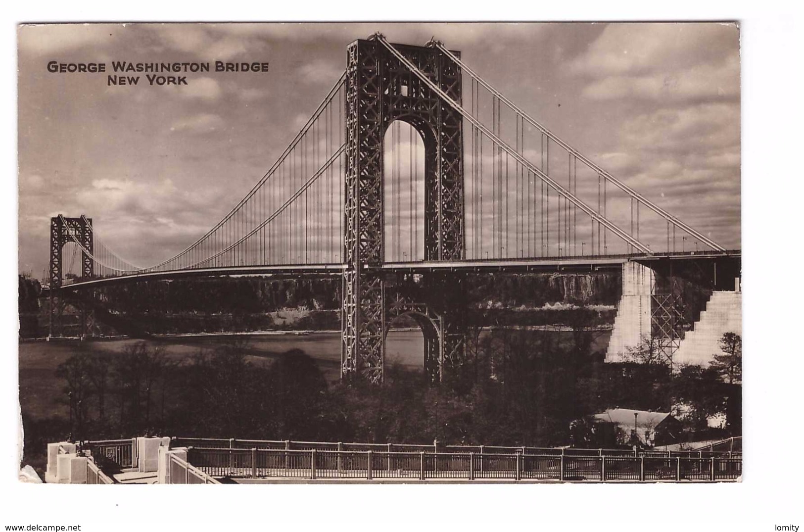 USA Etats Unis Amerique New York NY Pont George Washington Bridge + Timbre Cachet 1936 - Ponts & Tunnels