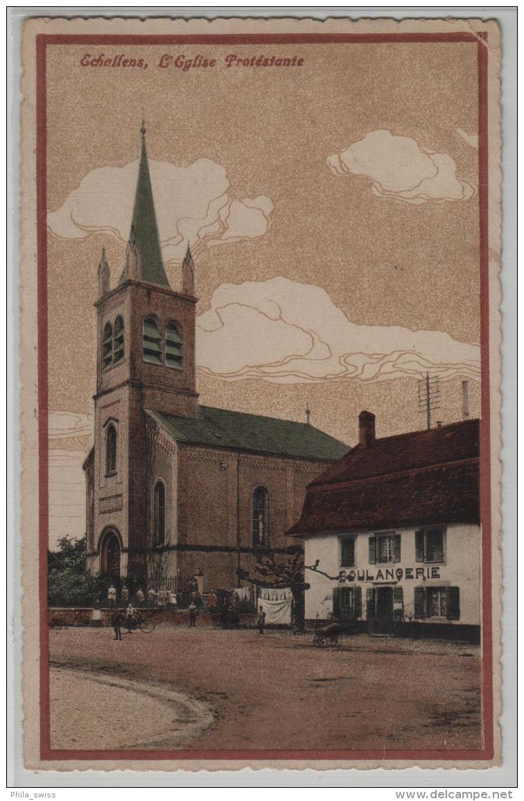 Echallens - L'Eglise Protestante - Litho Guggenheim No. 12413 - Échallens