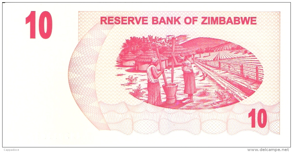 ZIMBABWE   10 Dollars   1/8/2006   P. 39   UNC - Zimbabwe