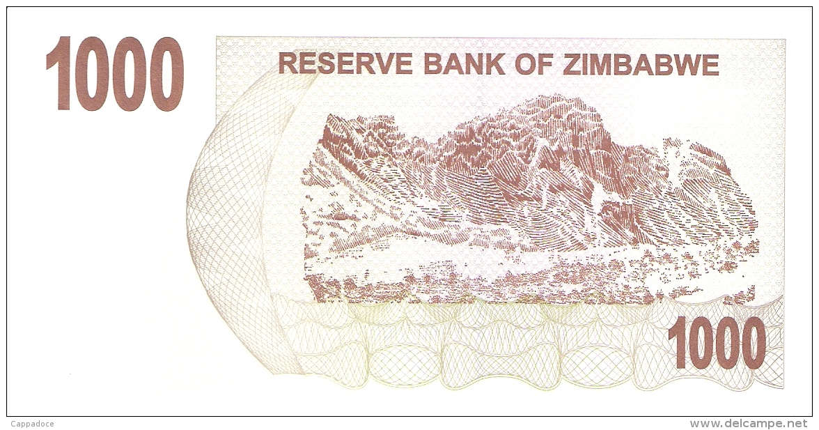 ZIMBABWE   1000 Dollars   1/8/2006   P. 44   UNC - Zimbabwe