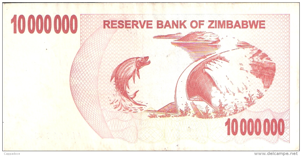 ZIMBABWE   10 Million Dolars   1/1/2008   P. 55a - Zimbabwe