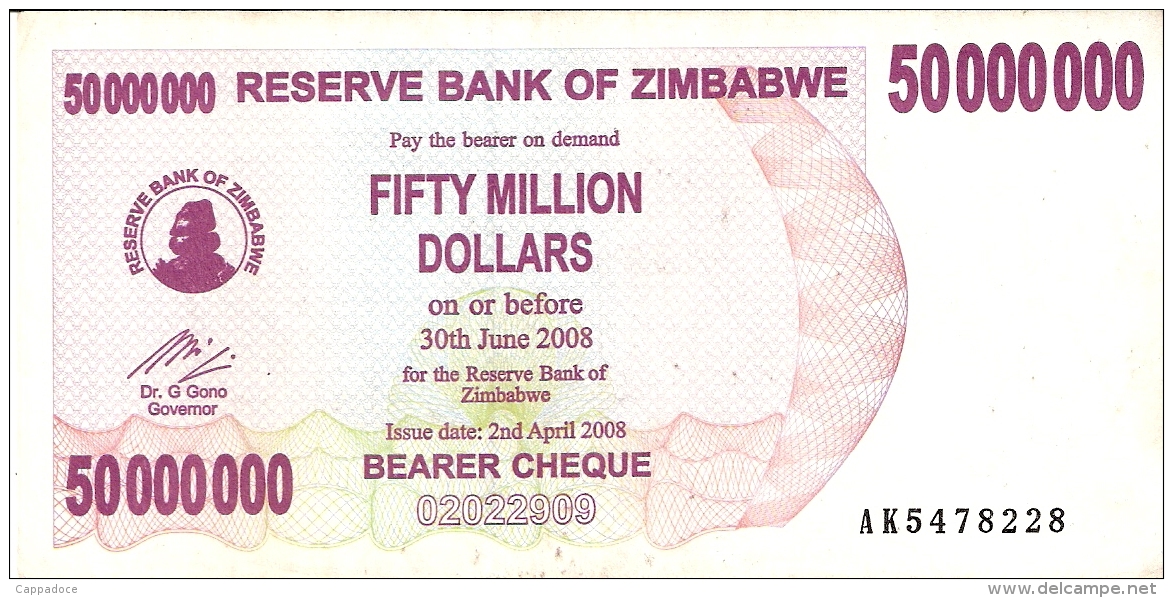 ZIMBABWE   50 Million Dollars     2/4/2008   P. 57 - Zimbabwe