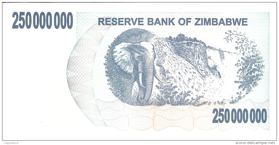 ZIMBABWE   250 Million Dollars     2/5/2008   P. 59   UNC - Zimbabwe