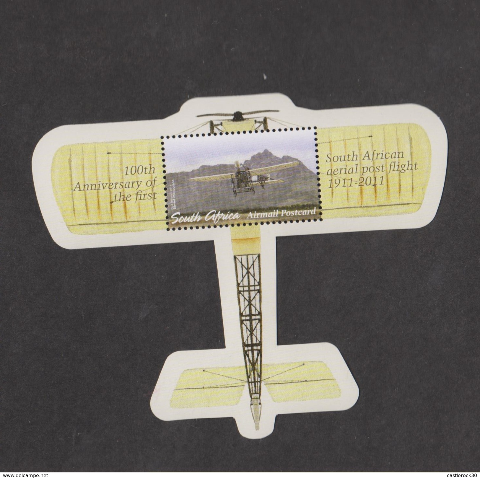 O) 2011 SOUTH AFRICA, ODD SHAPE - BLERIOT MONOPLANE 1911, THE FIRST AERIAL POST FLIGHT, MNH - Nuevos