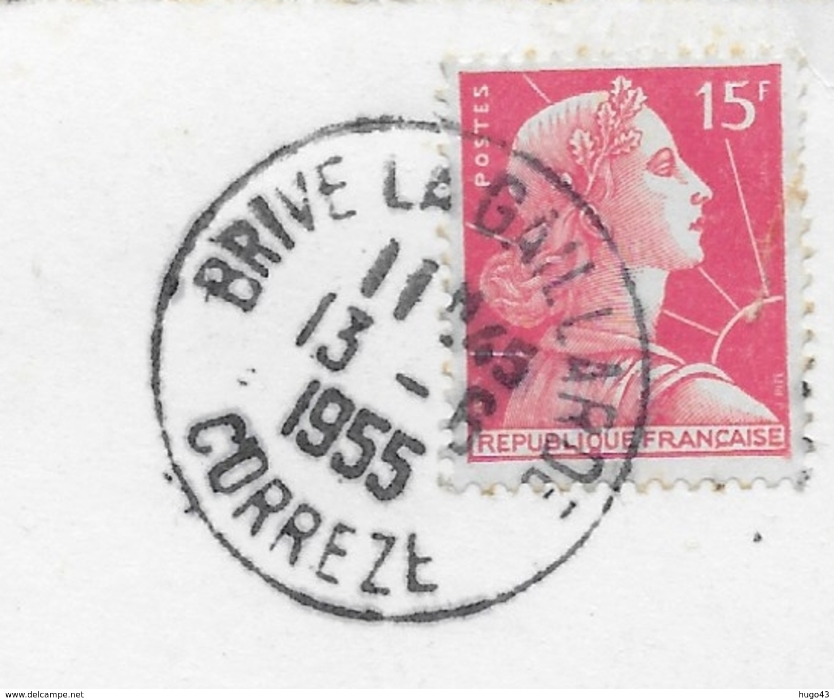 (RECTO / VERSO) BRIVE LA GAILLARDE EN 1955 - N° 325 - VUE GENERALE - BEAU CACHET - CPSM GF VOYAGEE - Brive La Gaillarde