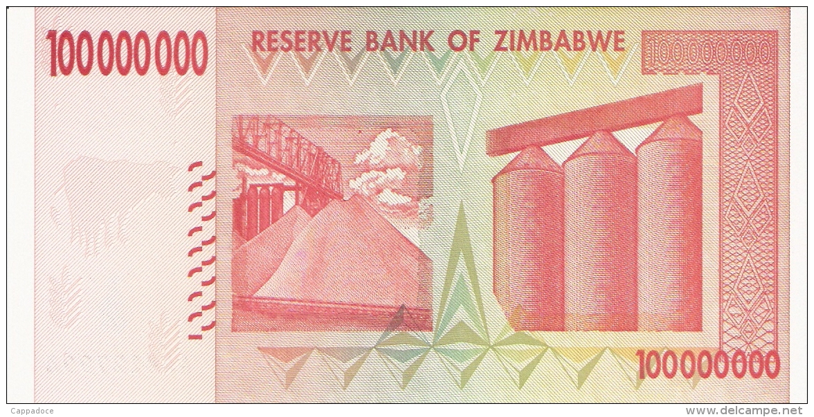 ZIMBABWE   100 Million Dollars   3/12/2008   P. 80   UNC - Zimbabwe