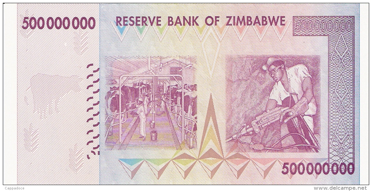 ZIMBABWE   500 Million Dollars   12/12/2008   P. 82   UNC - Zimbabwe