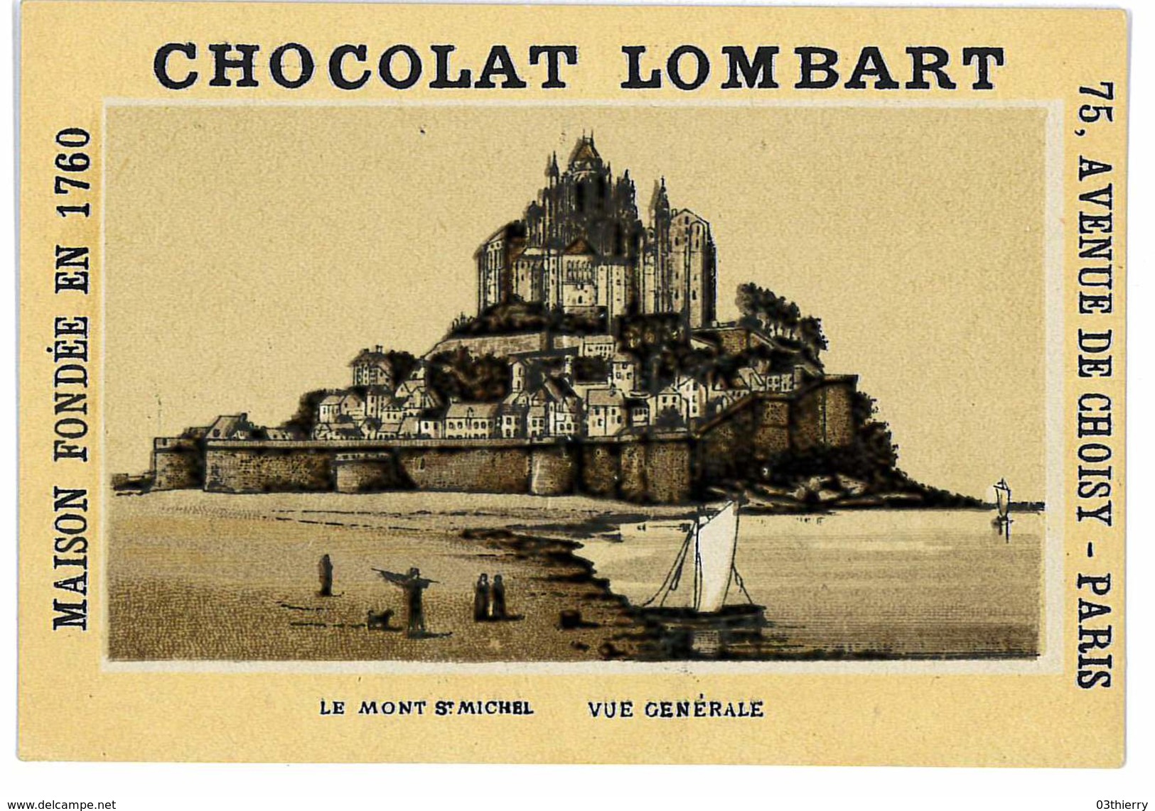 CHROMO IMAGE CHOCOLAT LOMBART PARIS ILLUSTRATION LE MONT ST MICHEL - Lombart