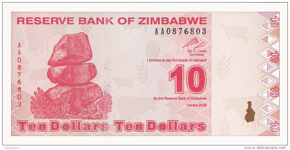 ZIMBABWE   10 Dollars   2/2/2009   P. 94   UNC - Zimbabwe