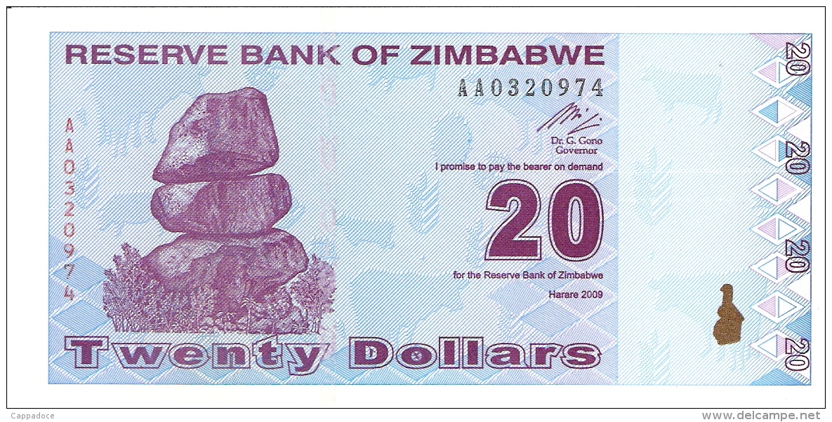 ZIMBABWE   20 Dollars   2/2/2009   P. 95   UNC - Zimbabwe