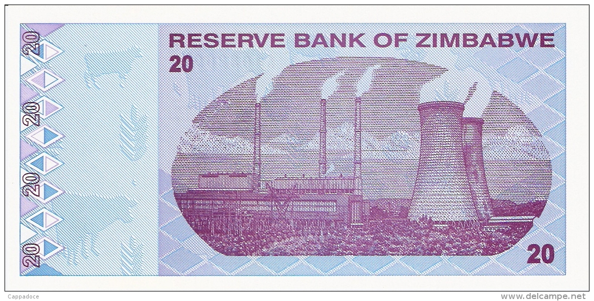 ZIMBABWE   20 Dollars   2/2/2009   P. 95   UNC - Zimbabwe