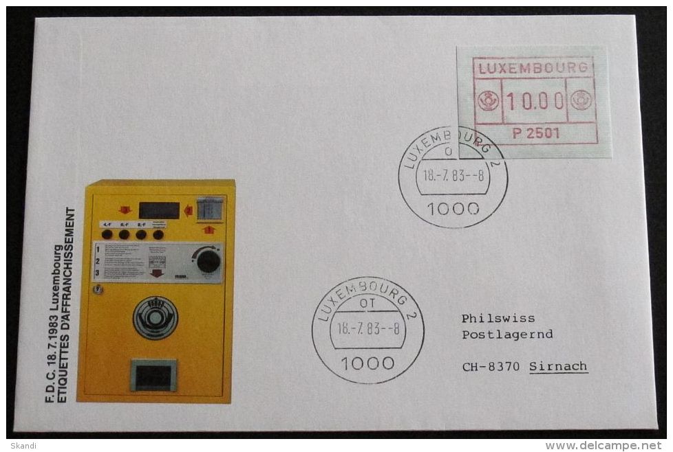 LUXEMBURG 1983 Mi-Nr. 1 Automatenmarke FDC - Automatenmarken