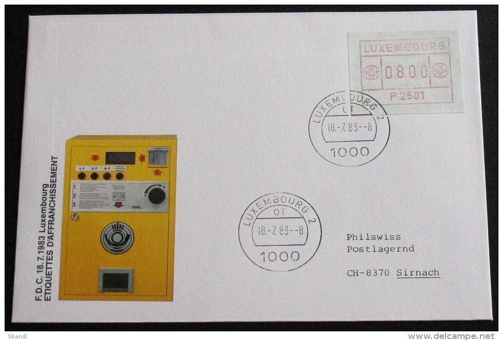 LUXEMBURG 1983 Mi-Nr. 1 Automatenmarke FDC - Vignettes D'affranchissement