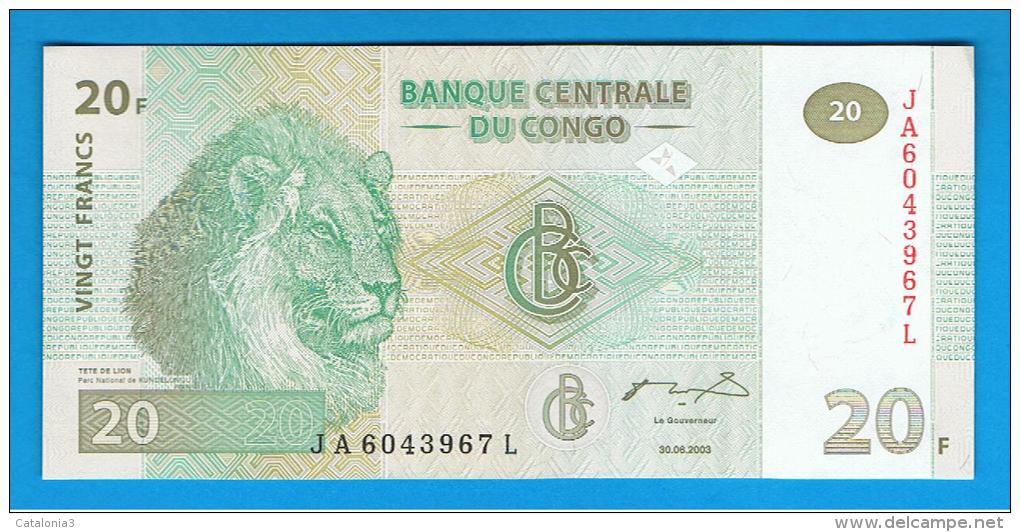 CONGO - 20 Francs 2003 SC P-94 - République Du Congo (Congo-Brazzaville)