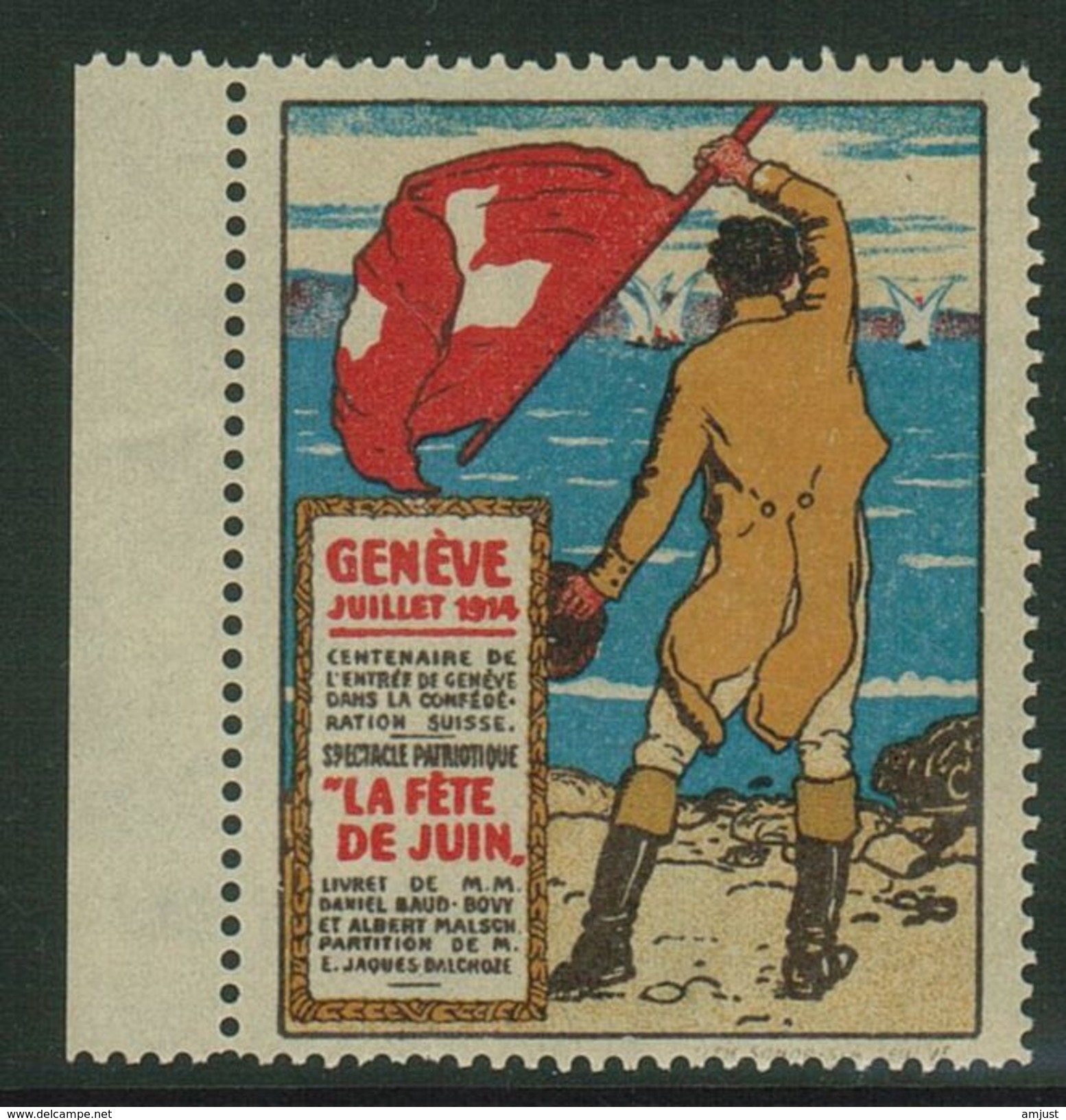 Suisse // Schweiz // Switzerland // Erinnophilie // Vignette , Genève, La Fête De Juin, Juillet 1914 - Erinnophilie