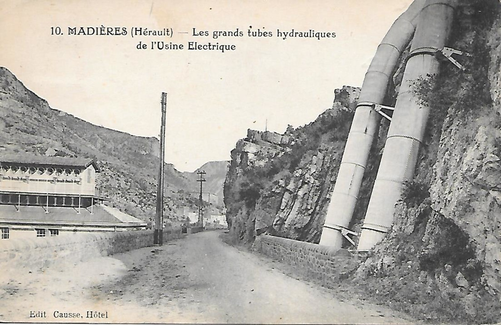 Cpa Madieres Les Grands Tubes Hydrauliques De L'usine Electrique. Circlée 1924 - Autres & Non Classés