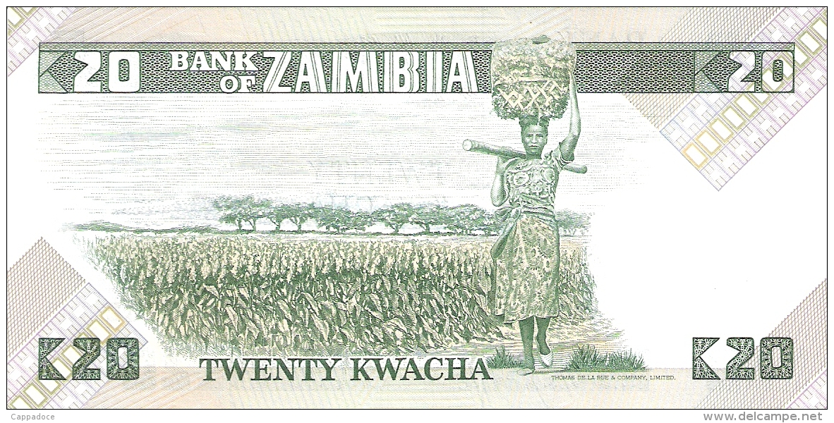 ZAMBIE   20 Kwacha   ND (1980-88)   Sign.7   P. 27e   UNC - Zambia