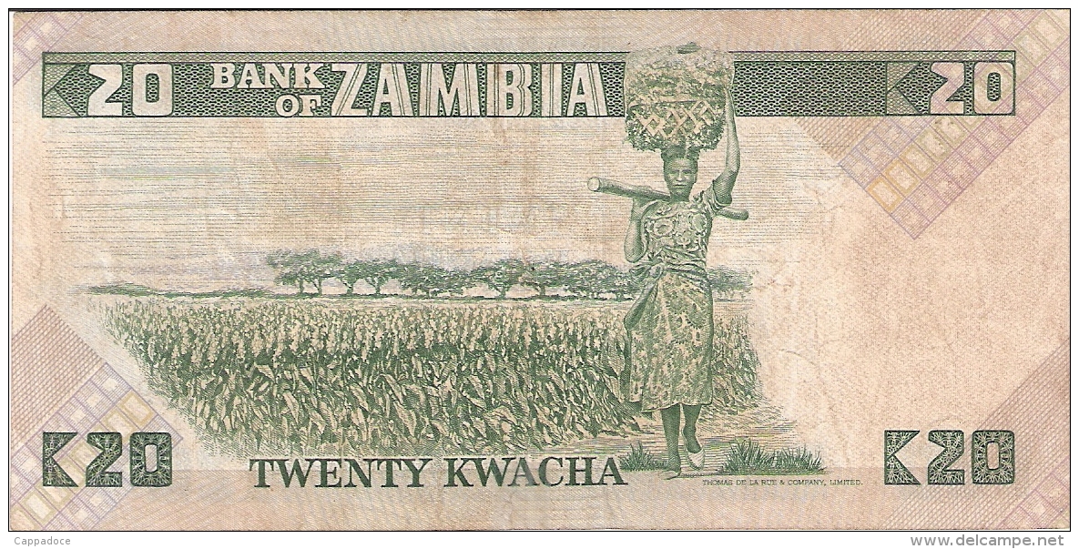 ZAMBIE   20 Kwacha   ND (1980-88)   Sign.6   P. 27d - Zambie