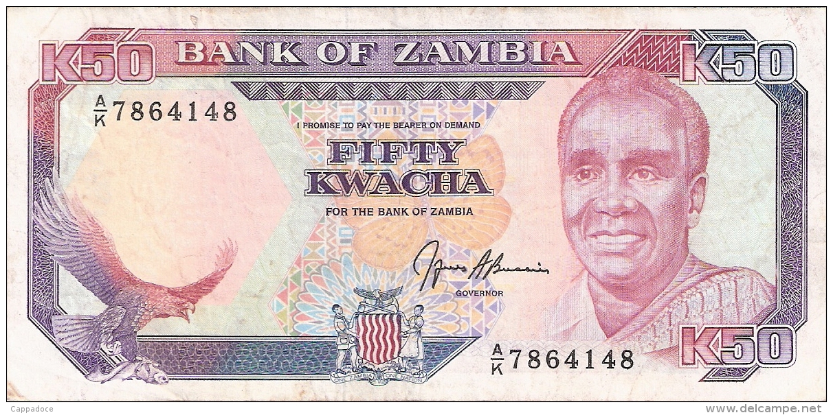 ZAMBIE   50 Kwacha   ND  (1989-91)    Sign.9   P. 33b - Zambie