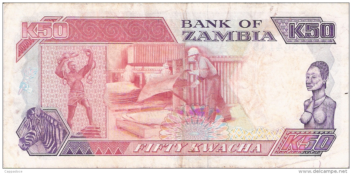 ZAMBIE   50 Kwacha   ND  (1989-91)    Sign.9   P. 33b - Zambie