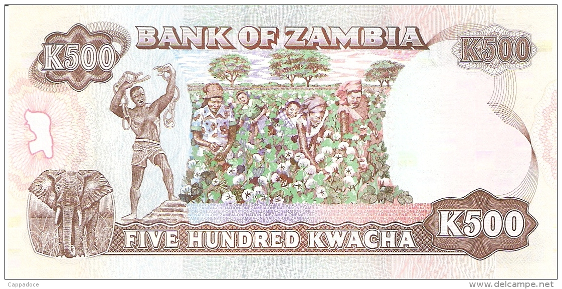 ZAMBIE   500 Kwacha   ND  (1991)    Sign.9   P. 35a   UNC - Zambia