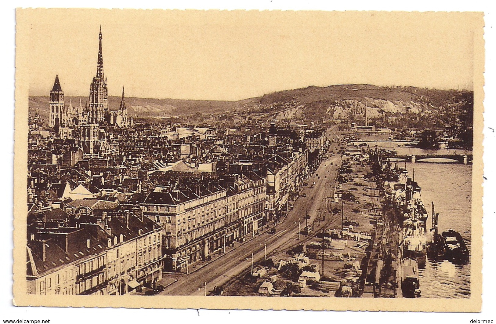 CPSM Glacée Rouen 76 Seine Maritime Vue Générale Des Quais éditeur CIM N° 7 écrite 1946 - Rouen