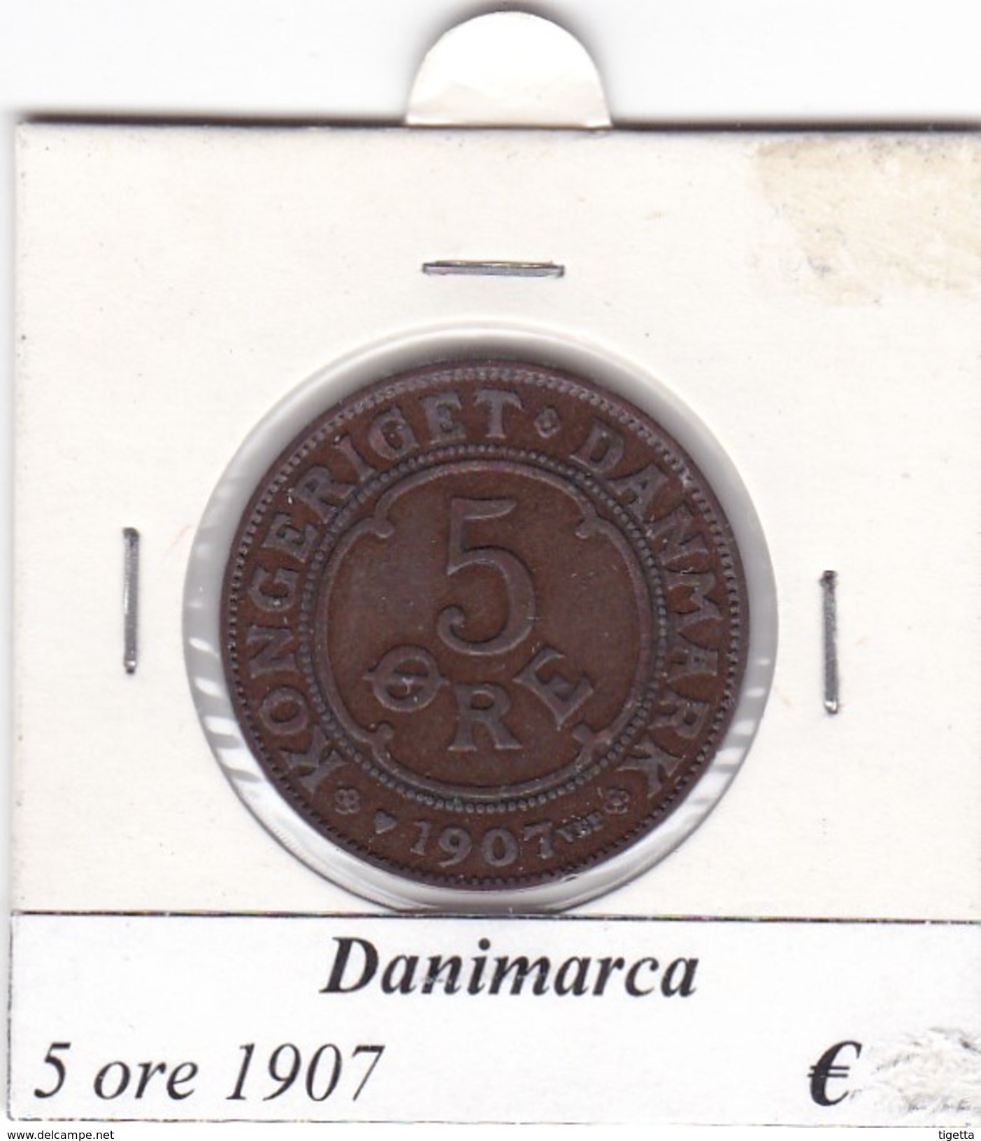 DANIMARCA   5 ORE  1907  COME DA FOTO - Denmark