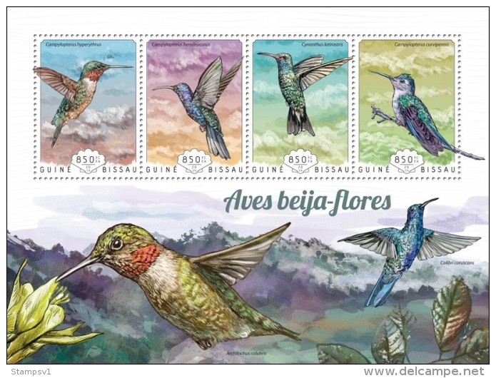 Guinea Bissau. 2014 Hummingbirds. (715a) - Kolibries