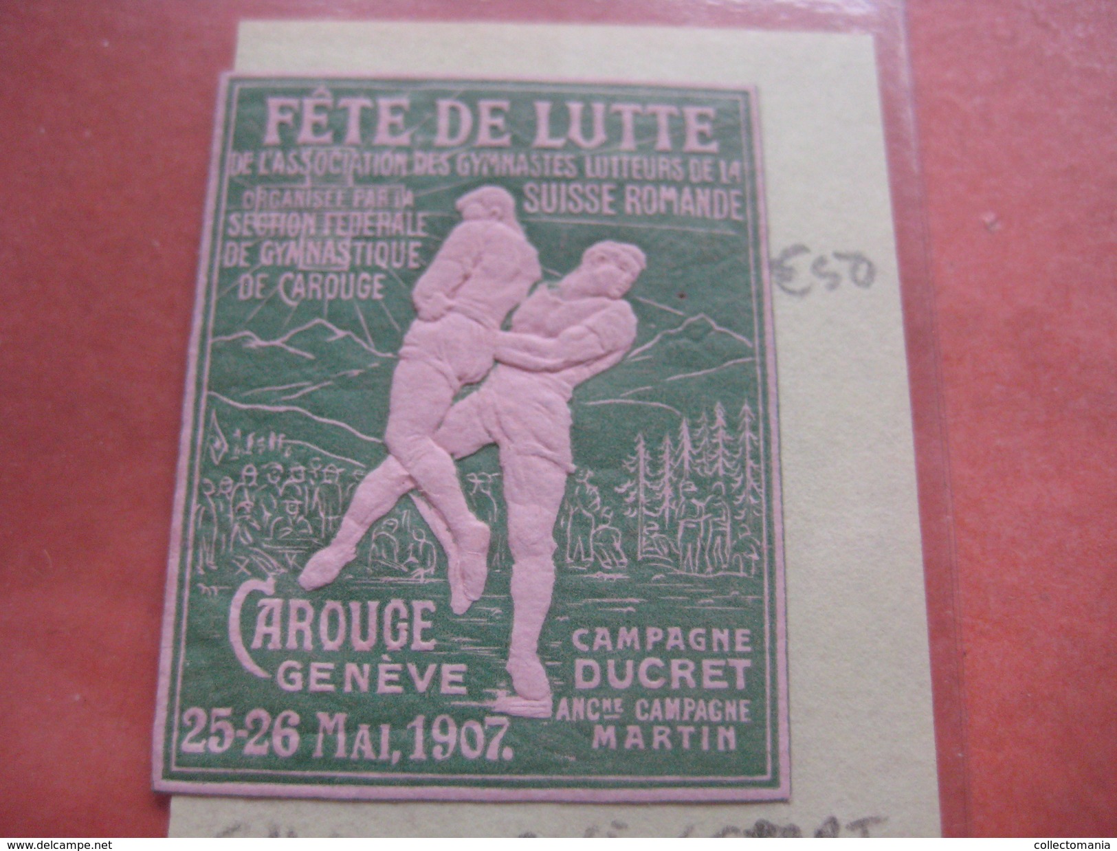 many cards, all photograped: photos, tradecards, cards, labels,  LUTTE 1907 poster stamp; Siam kick boxing ; ALBERT MAES