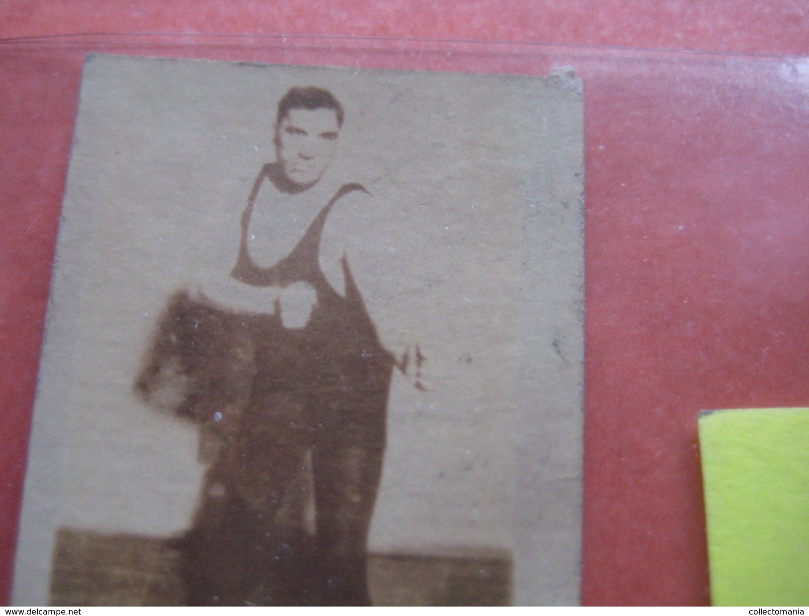 many cards, all photograped: photos, tradecards, cards, labels,  LUTTE 1907 poster stamp; Siam kick boxing ; ALBERT MAES