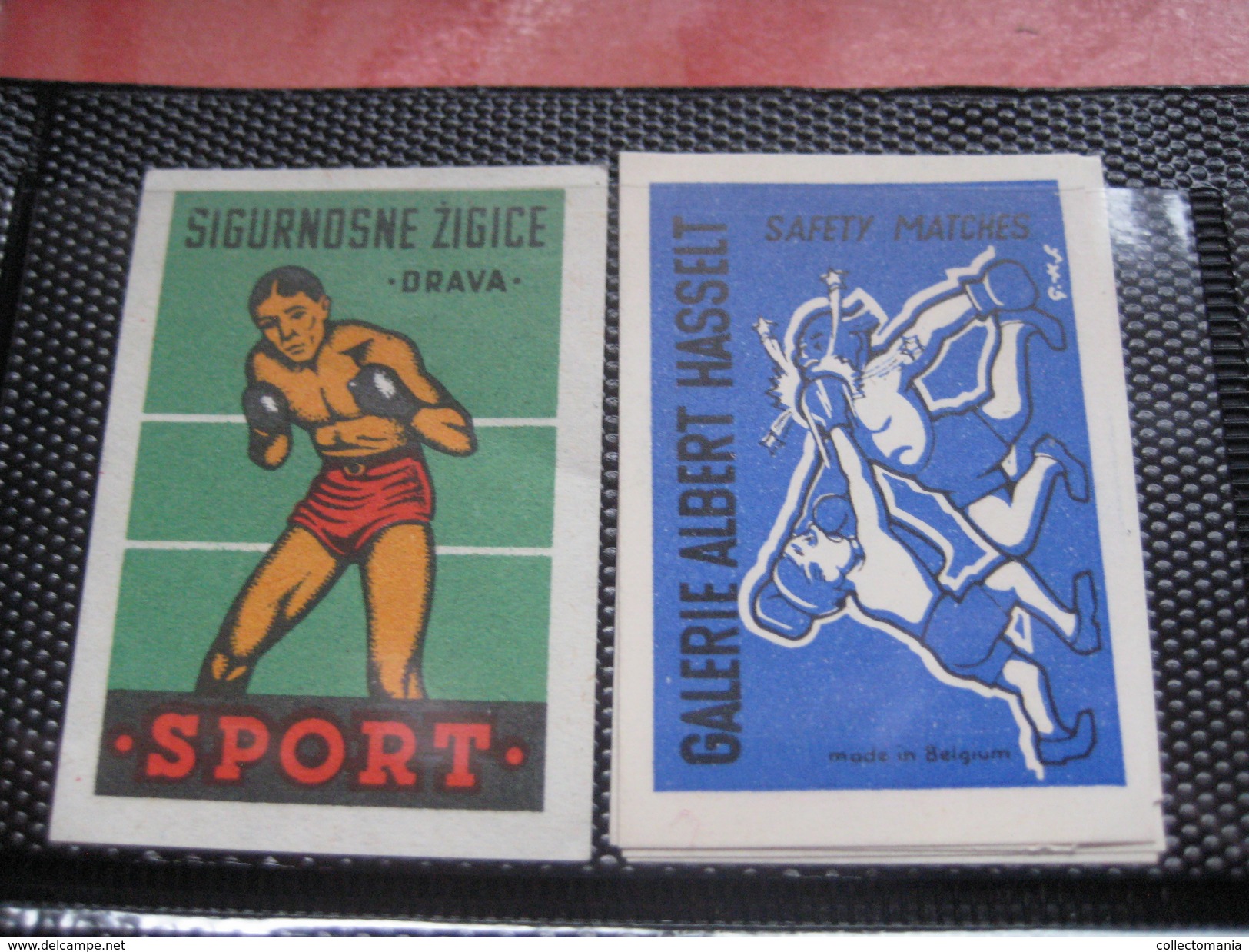 many cards, all photograped: photos, tradecards, cards, labels,  LUTTE 1907 poster stamp; Siam kick boxing ; ALBERT MAES