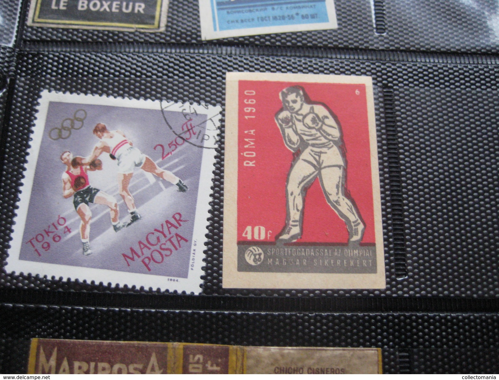 many cards, all photograped: photos, tradecards, cards, labels,  LUTTE 1907 poster stamp; Siam kick boxing ; ALBERT MAES