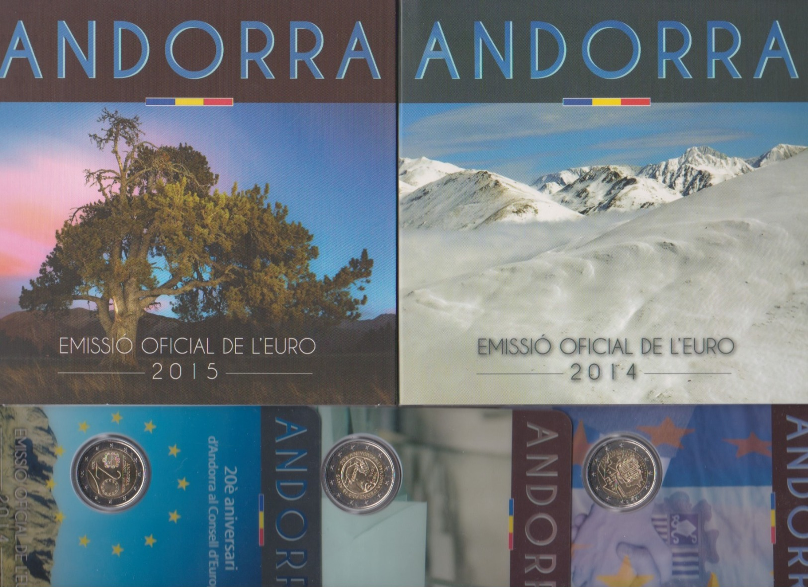 ANDORRA - ANDORRE,PACK DE 5 KITS DIFERENTES DE EUROS D'ANDORRA - Andorra