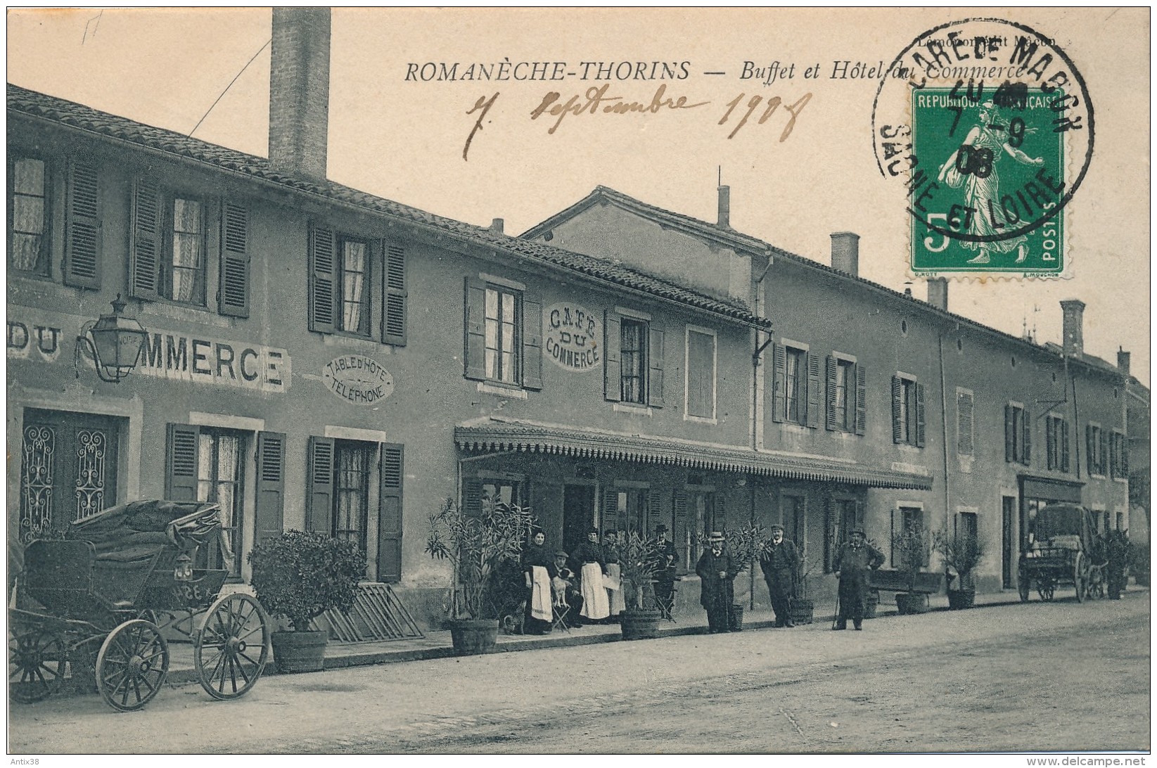 N72 - 71 - ROMANÈCHE-THORINS - Saône-et-Loire - Buffet Et Hôtel Du Commerce - Sonstige & Ohne Zuordnung