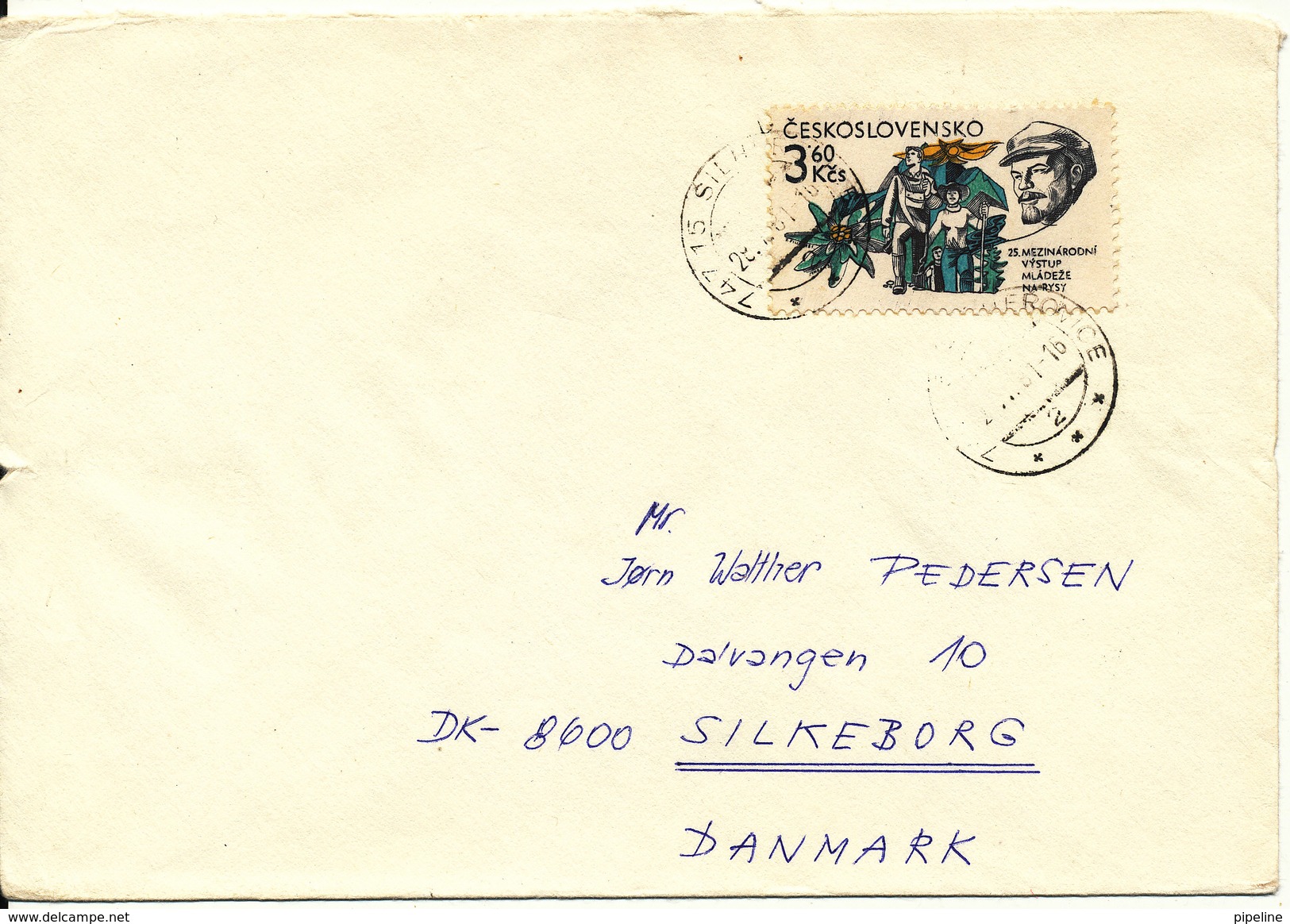 Czechoslovakia Cover Sent To Denmark 1981 Single Franked - Covers & Documents