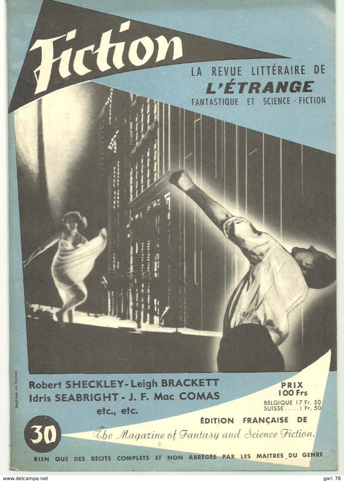 FICTION N° 30 Mai  1956 Revue Littéraire De L'étrange Fantastique Et Science Fiction - R SHECKLEY, Leigh BRACKETT, Etc - Autres & Non Classés