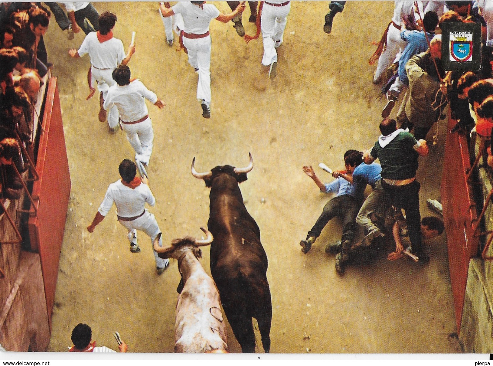 PAMPLONA - CORRIDA FESTA DI SAN FIRMINO - VIAGGIATA 1988 NON TIMBRATA - Corrida