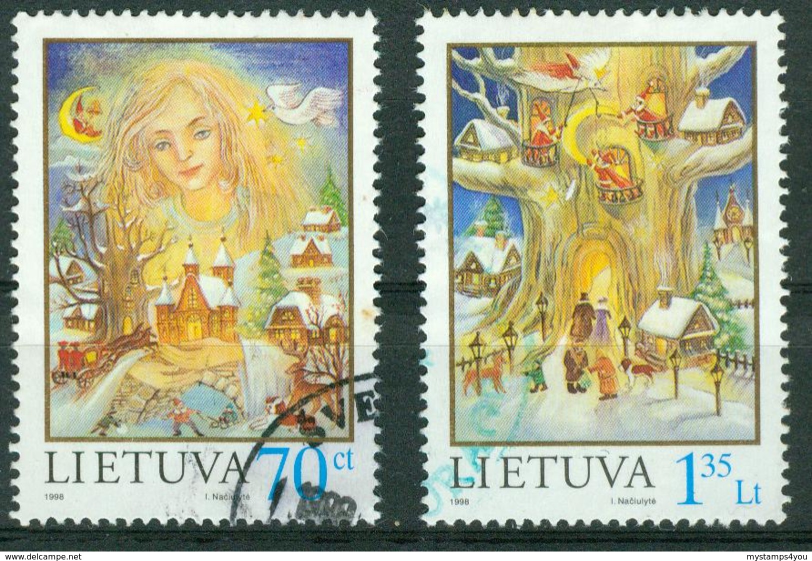 BM Litauen 1998 - MiNr 680-681 - Used - Weihnachten, Neujahr - Litauen