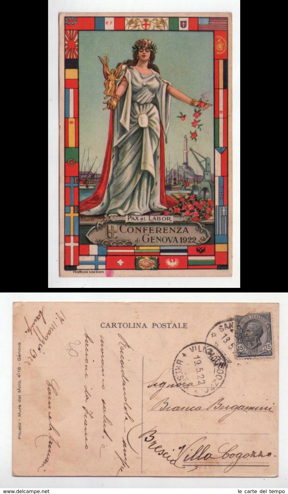 Cartolina/postcard Conferenza Di Genova 1922. Pitueto - Mura Del Molo 4-18 - Altri & Non Classificati